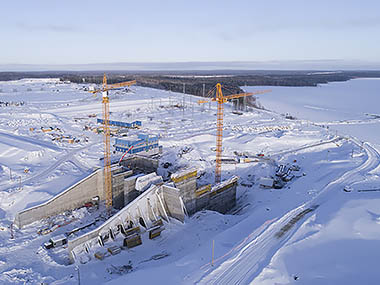 Белопорожские ГЭС. Строительства гидротехнических сооружений